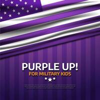 content violet en haut journée pour militaire des gamins Contexte vecteur illustration