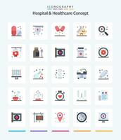 Créatif hôpital soins de santé concept 25 plat icône pack tel comme médical. soins de santé. médical. santé. radiographie vecteur