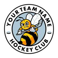 mon chéri abeille le hockey mascotte logo modèle vecteur