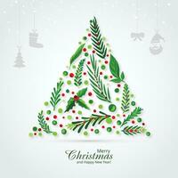 magnifique décoratif hiver Noël arbre carte Contexte vecteur
