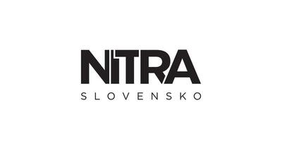nitra dans le la slovaquie emblème. le conception Caractéristiques une géométrique style, vecteur illustration avec audacieux typographie dans une moderne Police de caractère. le graphique slogan caractères.