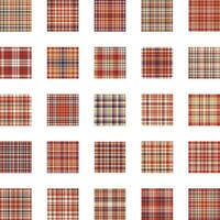 sans couture modèle ensemble. vérifier plaid en tissu texture. plat conception Contexte rouge, bleu, or couleur. modèle pour emballage papier, cadeau carte. vecteur