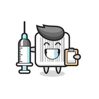 illustration de mascotte de code-barres en tant que médecin vecteur