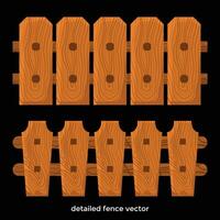 en bois clôture détaillé style dessin animé vecteur