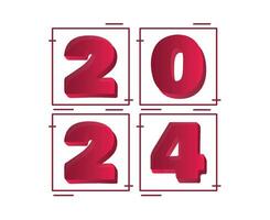 2024 Nouveau année abstrait rose graphique conception vacances vecteur logo symbole illustration