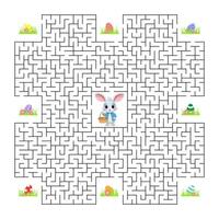 vecteur illustration. Pâques Labyrinthe jeu. le lapin recueille Pâques des œufs et regards pour une façon en dehors de le Labyrinthe. Jeu pour les enfants.