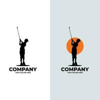 enfant le golf joueur logo conception modèle vecteur