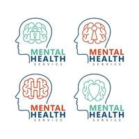 mental santé. esprit thérapie psychologie logo conception vecteur