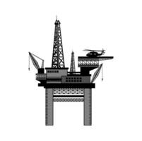 illustration de conception de plate-forme de forage de plate-forme pétrolière vecteur