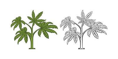 cannabis arbre illustration vecteur