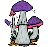 champignon floral illustration vecteur