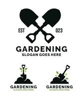 jardinage logo ensemble conception vecteur illustration