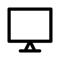 ordinateur écran vecteur icône. noir et blanc ordinateur moniteur isolé sur blanc Contexte.