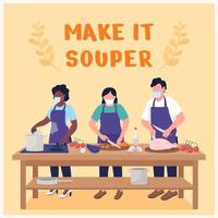 Maquette de publication sur les médias sociaux pour le cours de cuisine vecteur
