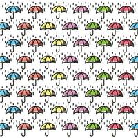 coloré parapluies main tiré Contexte vecteur illustration