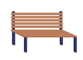 banc pour les lieux publics objet vectoriel couleur semi-plat