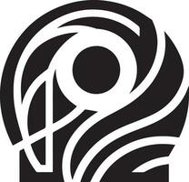 générique logo conception vecteur art silhouette noir Couleur sept