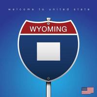 Inscrivez-vous sur la route de style amérique du wyoming et de la carte vecteur