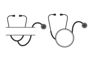 stéthoscope monogramme vecteur, médical outils monogramme vecteur, stéthoscope illustration, médecin, infirmière, santé, illustration, agrafe art, médical illustration, vecteur