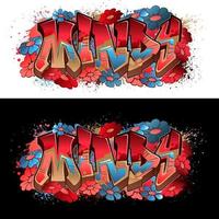 conception de nom de style graffiti - mindy vecteur