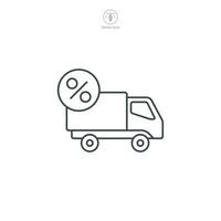 gratuit expédition. un camion livraison icône symbole vecteur illustration isolé sur blanc Contexte