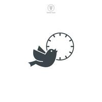 de bonne heure oiseau icône symbole vecteur illustration isolé sur blanc Contexte