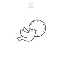 de bonne heure oiseau icône symbole vecteur illustration isolé sur blanc Contexte