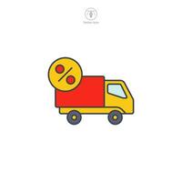 gratuit expédition. un camion livraison icône symbole vecteur illustration isolé sur blanc Contexte