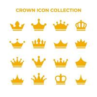 Facile plat couronne icône collection, couronne symbole conception vecteur