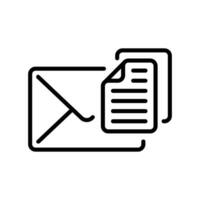 ligne style icône conception de email notification pour copier ou support en haut Les données vecteur