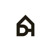lettre ré h maison Accueil Facile géométrique logo vecteur