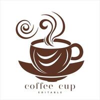 café magasin logo modèle, Naturel abstrait café tasse avec fumer, café maison emblème, Créatif café logotype, moderne branché symbole conception vecteur illustration isolé sur blanc Contexte signe
