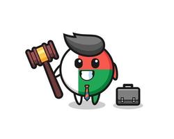 illustration de la mascotte de l'insigne du drapeau de madagascar en tant qu'avocat vecteur