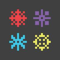 pixel flocons de neige vecteur