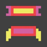 pixel art de une rouge et Jaune bannière vecteur