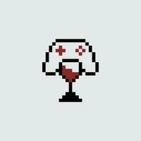 pixel art de une verre de du vin vecteur