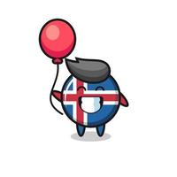 l'illustration de la mascotte du drapeau de l'islande joue au ballon vecteur