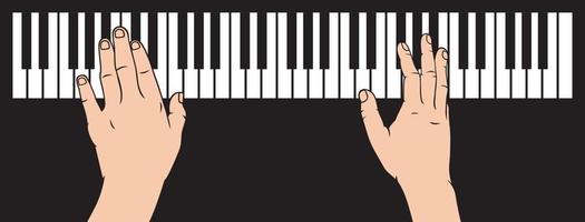 mains jouant du piano vecteur