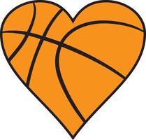 icône de coeur de basket-ball vecteur