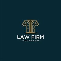fr logo monogramme initial pour cabinet d'avocats avec dessin vectoriel à l'échelle