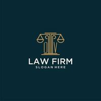 ov logo monogramme initial pour cabinet d'avocats avec dessin vectoriel à l'échelle