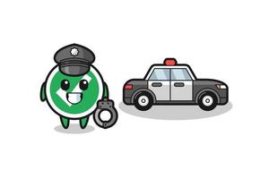 mascotte de dessin animé de coche en tant que police vecteur