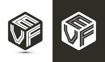 evf lettre logo conception avec illustrateur cube logo, vecteur logo moderne alphabet Police de caractère chevauchement style.