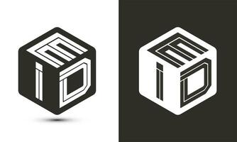 eid lettre logo conception avec illustrateur cube logo, vecteur logo moderne alphabet Police de caractère chevauchement style.