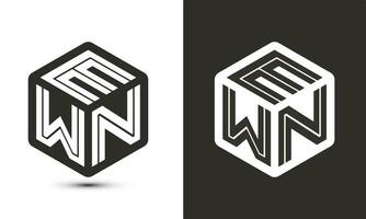 nouveau lettre logo conception avec illustrateur cube logo, vecteur logo moderne alphabet Police de caractère chevauchement style.