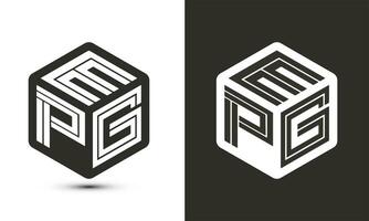 epg lettre logo conception avec illustrateur cube logo, vecteur logo moderne alphabet Police de caractère chevauchement style.