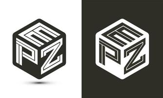 epz lettre logo conception avec illustrateur cube logo, vecteur logo moderne alphabet Police de caractère chevauchement style.