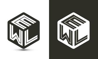 hibou lettre logo conception avec illustrateur cube logo, vecteur logo moderne alphabet Police de caractère chevauchement style.