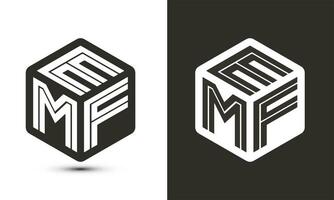 fem lettre logo conception avec illustrateur cube logo, vecteur logo moderne alphabet Police de caractère chevauchement style.