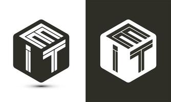 eit lettre logo conception avec illustrateur cube logo, vecteur logo moderne alphabet Police de caractère chevauchement style.